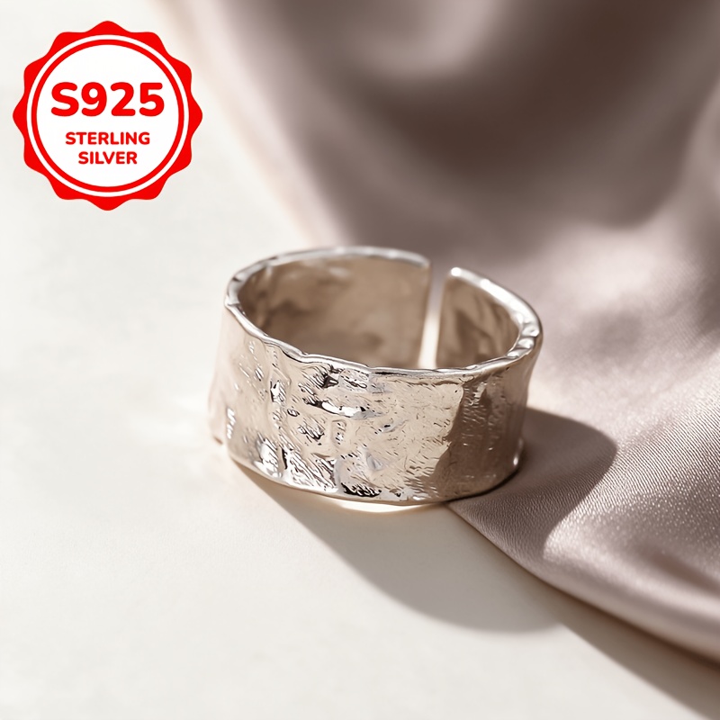 Women's 925 Silver Adjustable Tinfoil Ring
